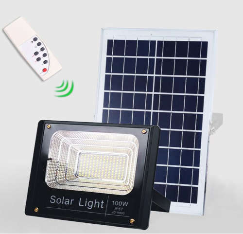 100W Solar LED Flood Light with Separate Solar Panel Including Remote Control
