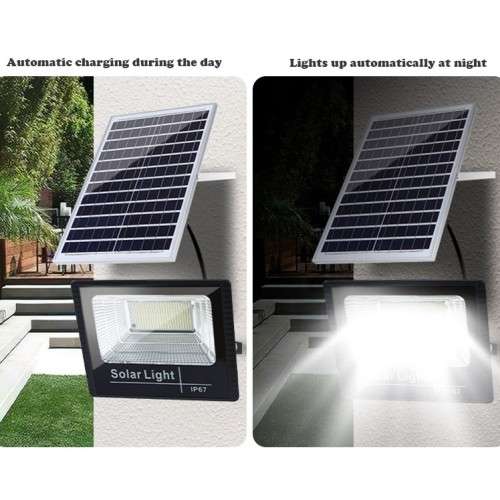 100W Solar LED Flood Light with Separate Solar Panel Including Remote Control