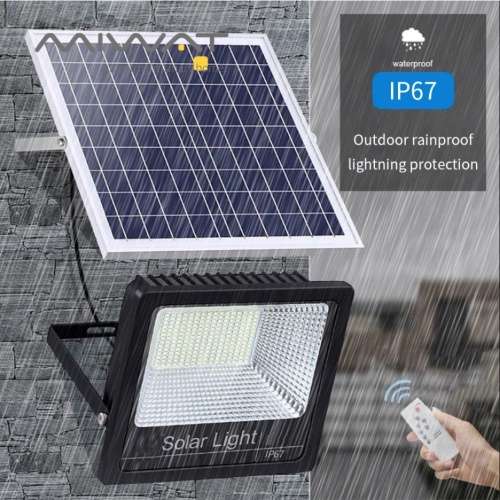 100W Solar LED Flood Light with Separate Solar Panel Including Remote Control