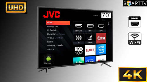 Massive JVC 70` UHD Smart TV - 4K - Built-In WIFI Module - Android 7.0 - Dual Core