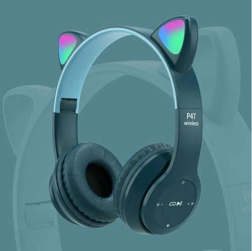 Cat LED Bluetooth 5.0+EDR Foldable Wireless Headphones - TF Card Compatible