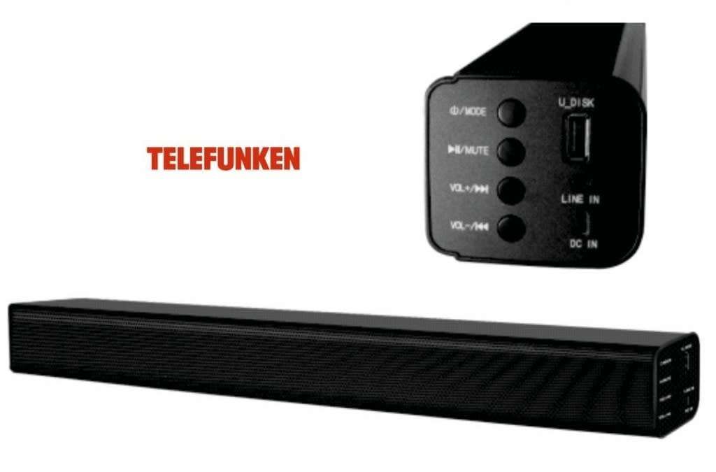 Telefunken 2.0CH Soundbar - Bluetooth - FM Radio - USB - Aux In - SD