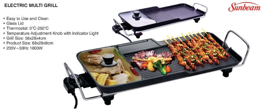 Sunbeam Electric Multi Grill - 2000w - 3 in 1