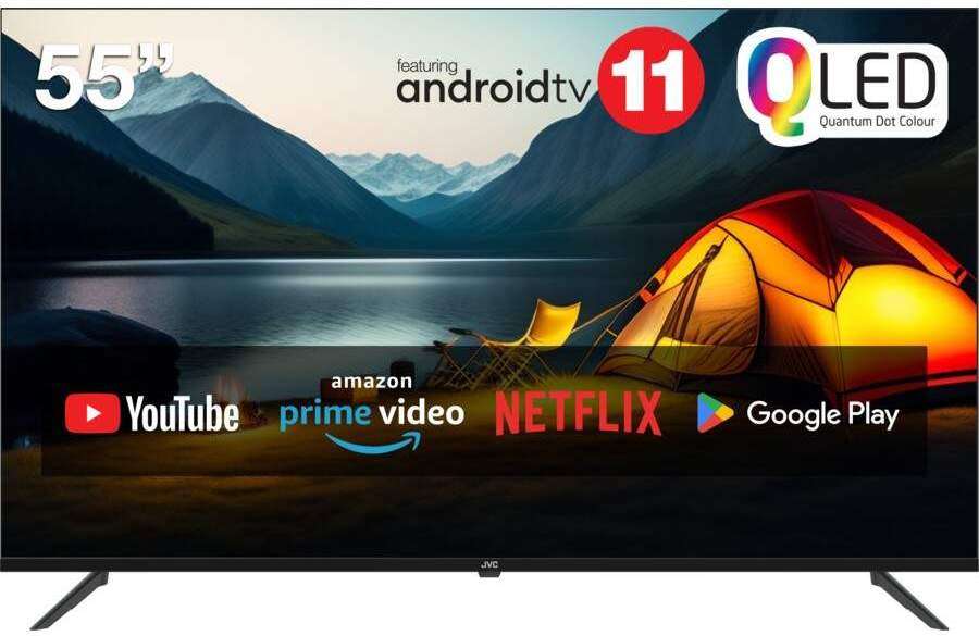 JVC 55` QLED 4K Smart LED TV - QLED - Bluetooth Remote Google Assist