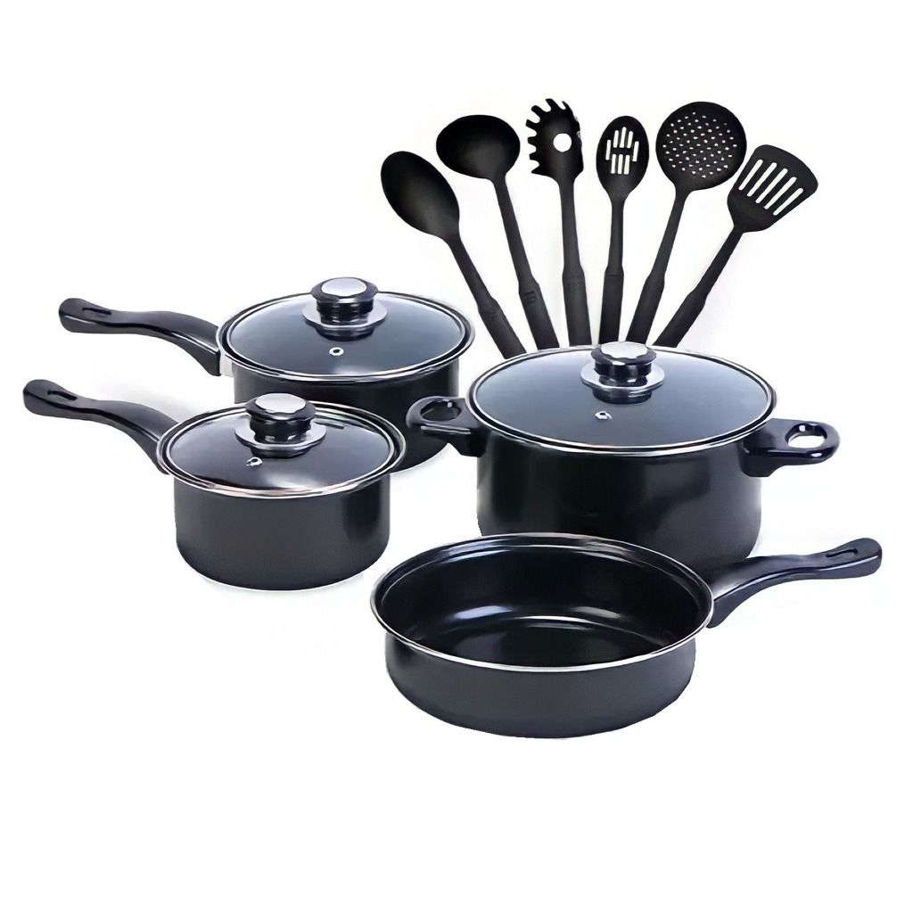 Superior Non-Stick 13 Piece Pot Set with Glass Lids
