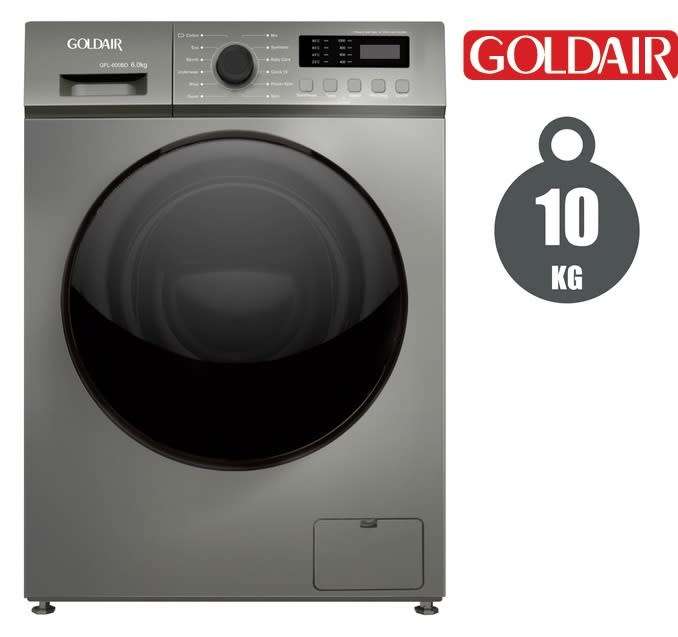 Brand New - GoldAir 10Kg Front Loader Washing Machine - Silver