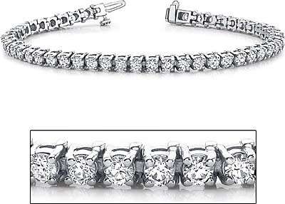 4ct Natural Diamond Tennis Bracelet set on 18k white gold Brilliant Round G H I VS