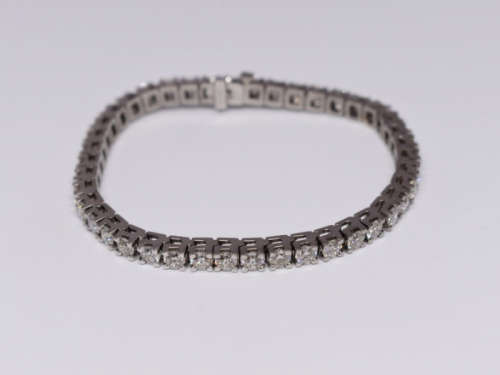 4ct Natural Diamond Tennis Bracelet set on 18k white gold Brilliant Round G H I VS