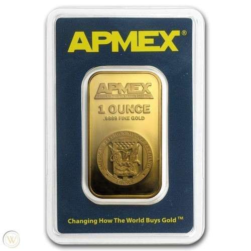 1 oz ounce Gold Bar 999.9 certified sealed  investment bullion by AMPEX