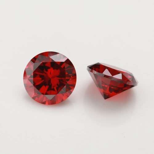 Cubic Zirconia 7mm x 9mm Garnet Red Round Cut** Master Cut**