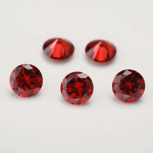 Cubic Zirconia 7mm x 9mm Garnet Red Round Cut** Master Cut**