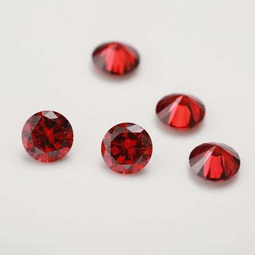 Cubic Zirconia 7mm x 9mm Garnet Red Round Cut** Master Cut**