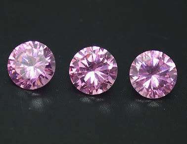 Cubic Zirconia 7.0mm Pink Round Cut** Master Cut**