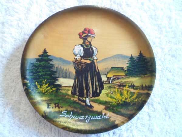 Wooden Souvenir Plate from Germany