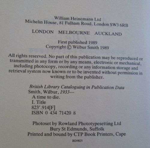 A Time to Die - Wilbur Smith