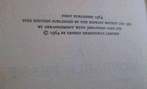 A Moveable Feast - Ernest Hemingway