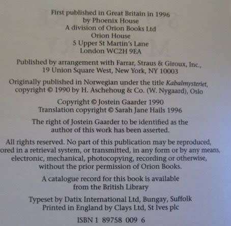 The Solitaire Mystery - Jostein Gaarder