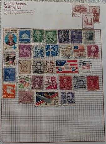 Album page United States stamps