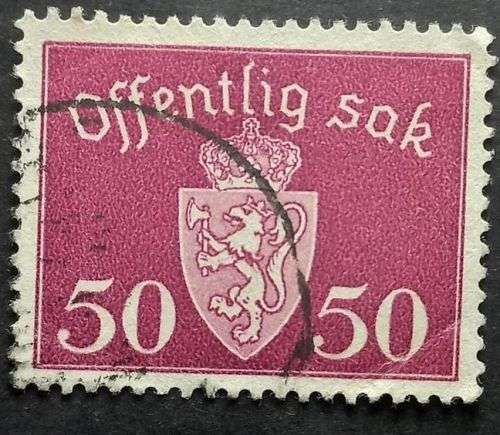 Norway 1947 Official stamp 50ore used