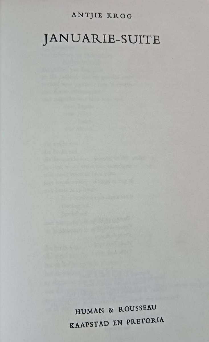 Januarie-Suite - Antjie Krog - Hardcover - 59 pages