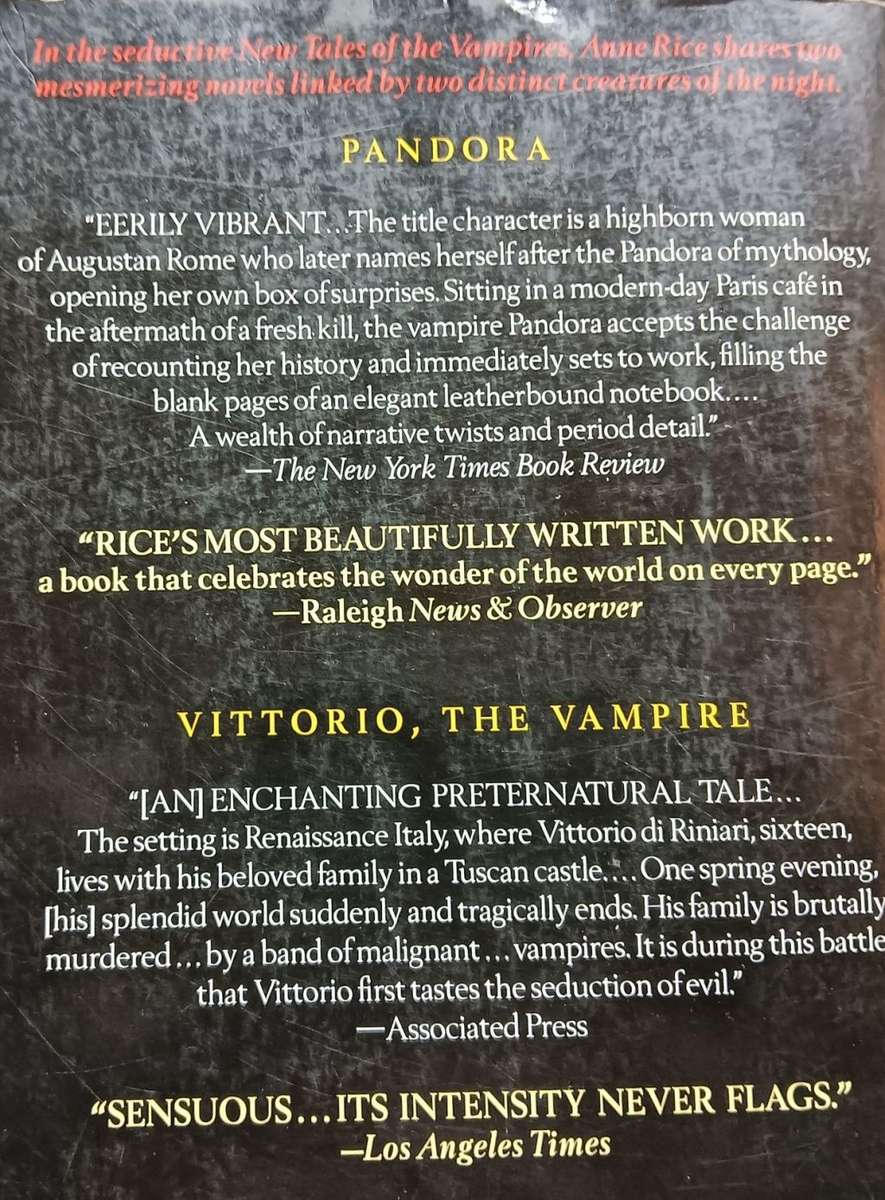 New Tales of the Vampires Pandora & Vittorio, the Vampire - Anne Rice - Softcover - 637 pages