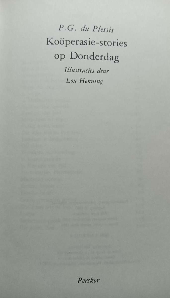 Koöperasie-Stories op Donderdag - PG du Plessis - Hardcover - 124 Pages