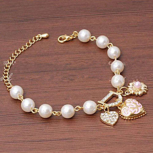 Pearl crystal Rhinestone bracelet