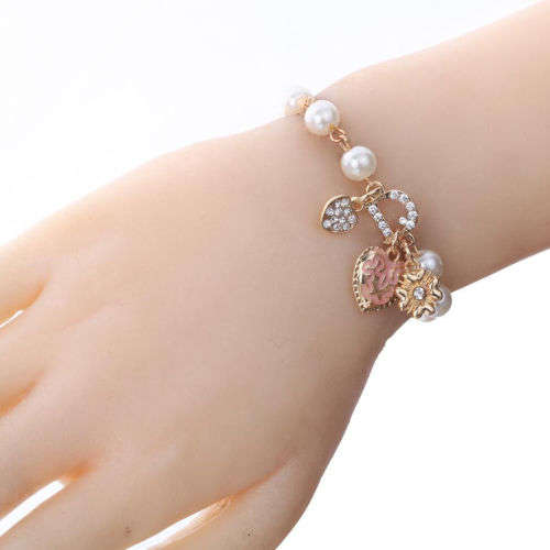 Pearl crystal Rhinestone bracelet