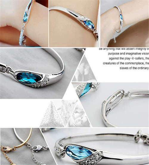 New fashion silver plated crystal bangle