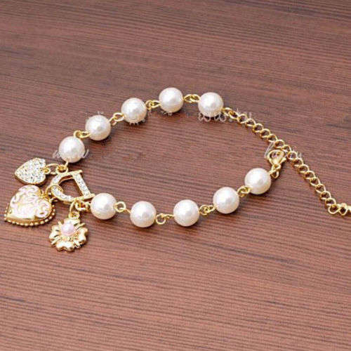Pearl crystal Rhinestone bracelet