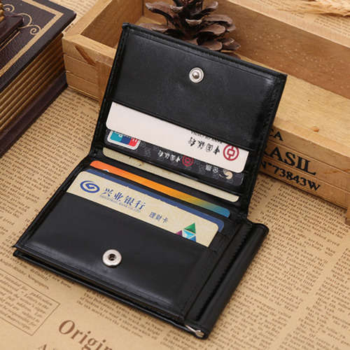 Men's leather wallet L-shape