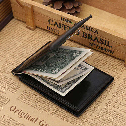 Men's leather wallet L-shape