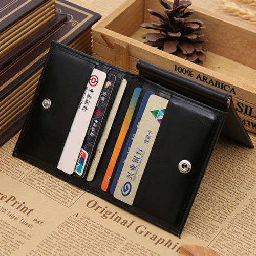 Men's leather wallet L-shape