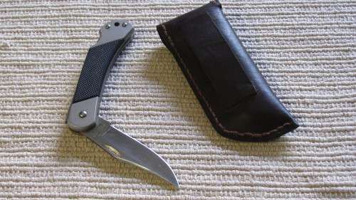 Kershaw Pocket Knife With Leather Sheath