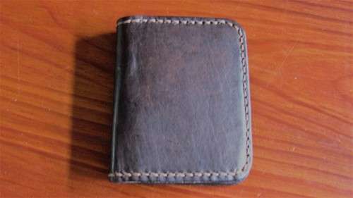 Genuine Leather Bi-fold Men's Card Wallet With Coin Pocket