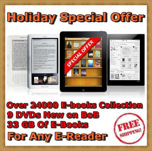 Over 24000 Ebooks Collection 9 DVDs New on BoB Reading Holiday Special Offer 33GB