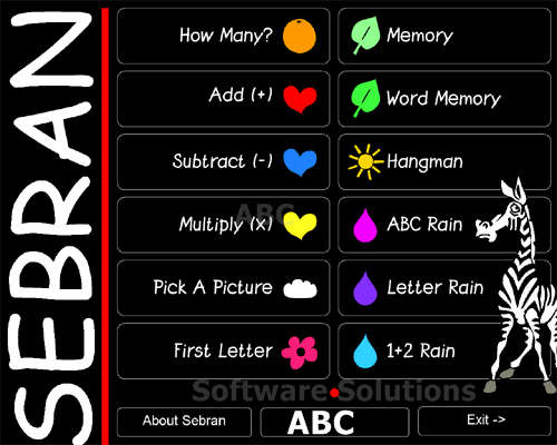 Sebran's ABC's  for Kids PC alphabet, counting skills, and colors + fun games and Creative Pack Inc