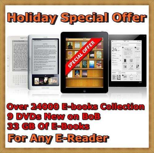 Over 24000 Ebooks Collection 9 DVDs New on BoB Reading Holiday Special Offer 33GB