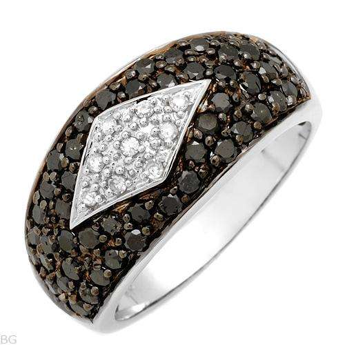 New 0.95 CTW Opaque Color Black Diamonds Gold Ring