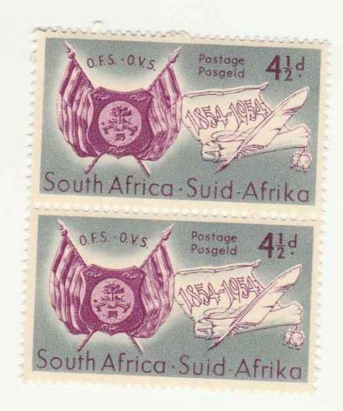 UNION 1954 SACC 149 Centenary Of Orange Free State