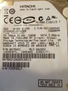 HITACHI 160 GIG HARD DRIVE