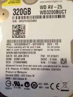 WESTERN DIGITAL 320 GIG  HARD DRIVE