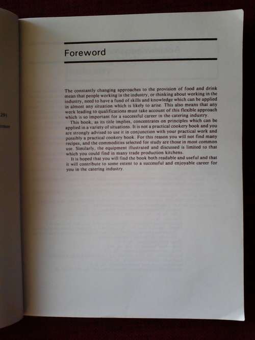 Principles of Catering by M Colleer & C Sussams. Large format. S/C. 352 pp.