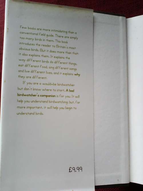 A Bad Birdwatcher's Companion by Simon Barnes. H/C. 281 pp.