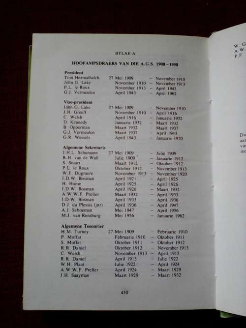 Geloofsgeskiedenis van die Apostoliese Geloofsending deur dr Isak Burger. H/B. 460 pp.