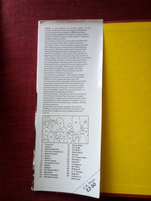 1 000 Great Lives by Plantagenet Somerset Fry. 1st ed 1975. H/C with jacket. Large format. 320 pp.