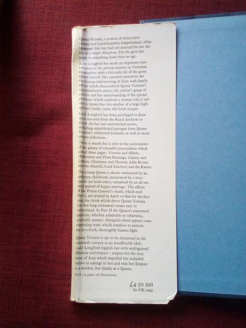 Victoria R.I. by Elizabeth Longford. 1st ed 1964. Signed. H/C with jacket. 635 pp.