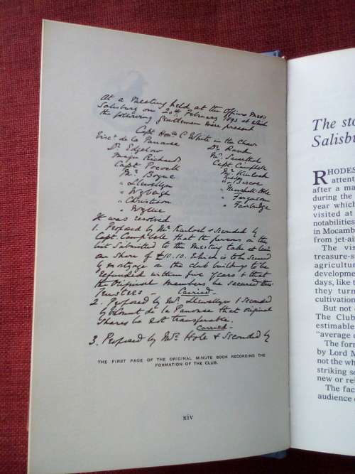 Sable: The Story of the Salisbury Club by Colin Black. First 1980. H/C with jacket. 254 pp.
