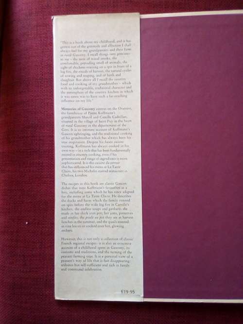 Memories of Cascony by Pierre Koffmann and Timothy Shaw. 1st 1990. H/C with jacket. Large. 256 pp.