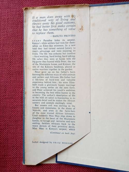 Something of Value by Robert Ruark. 1st edition 1955. H/C with jacket. 549 pp.